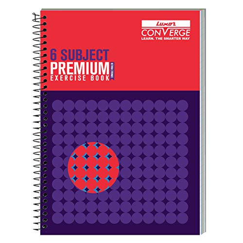 Luxor 6 Subject Spiral Premium Exercise Notebook, Single Ruled - (21cm x 29.7cm), 300 Pages
