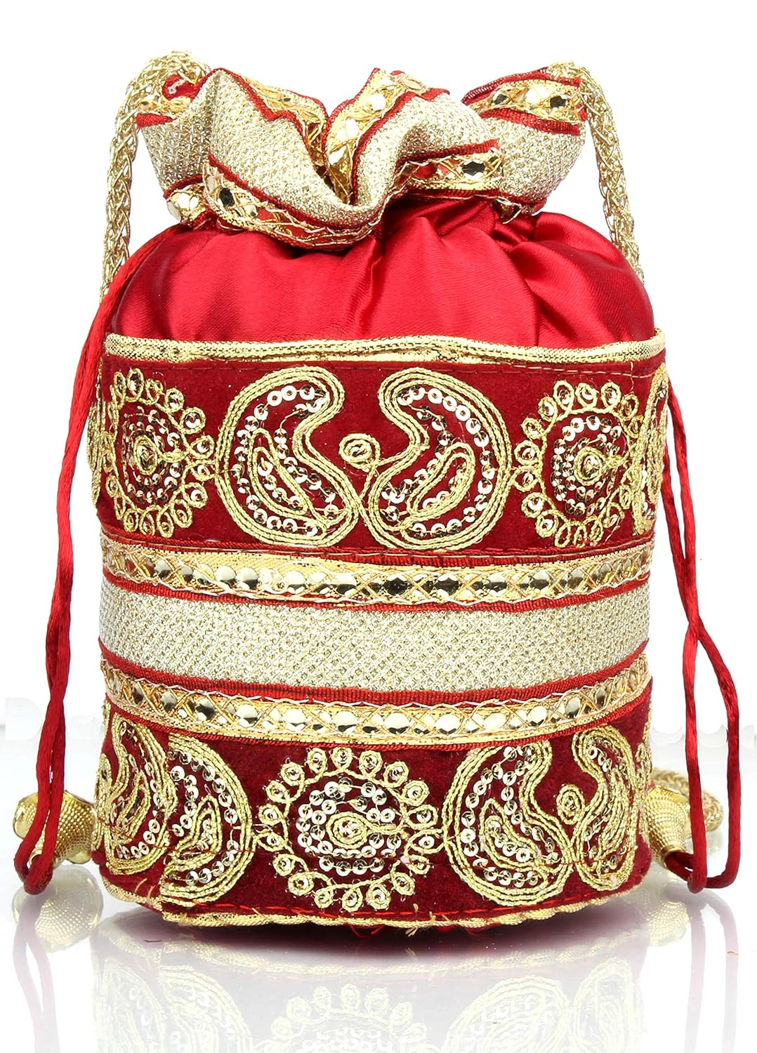 Mammon Women's Potli (Potli-lace-mrn_Maroon)
