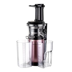 Morphy Richards Kenzo Cold Press Slow Juicer, 150 W Powerful DC Motor, 60 RPM Speed, With Stainless Steel Filter and REV Button, Rose Gold