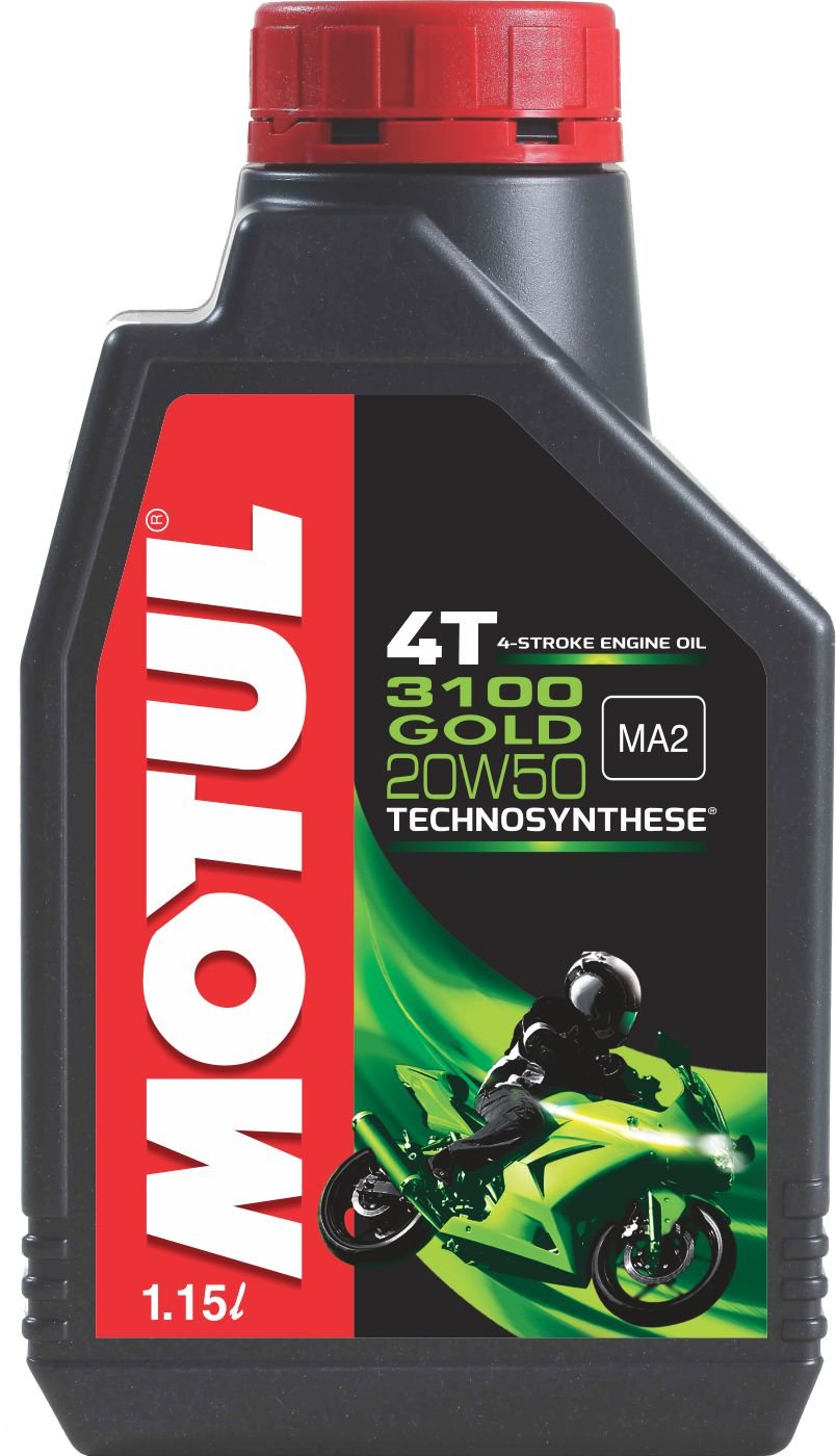 Motul 3100 4T Gold 20W50 API SM Semi Synthetic Engine Oil for Bikes (1.15 L)