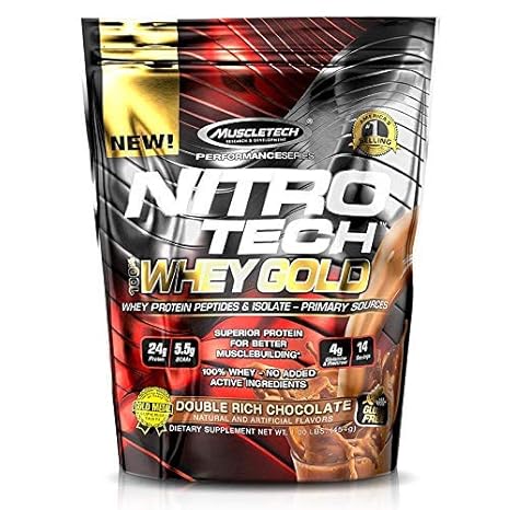 MuscleTech Performance Series Nitrotech 100% Whey Gold - 1 lbs (454g) (Double Rich Chocolate) Rs.999
