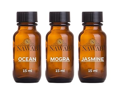 NAWAB Essential Aroma Diffuser Oil(Ocean,Mogra,Jasmine-15ml Each)