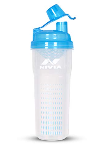 Nivia 1305 Carbonite Plastic Sports Bottle, Adult 560ml (Blue White)