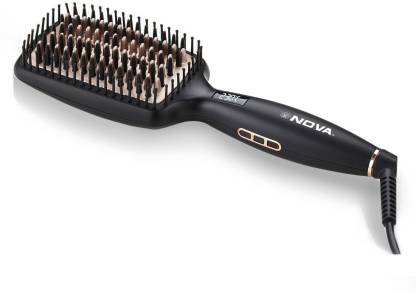 Nova NHS 904 Heated Straightening Smoothing Brush Hair Straightener  (Black)