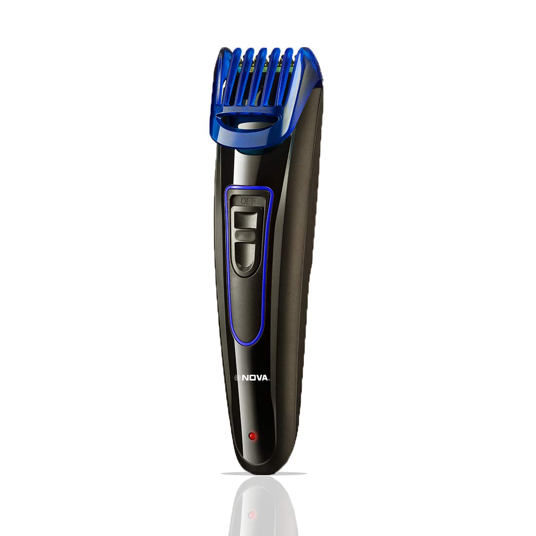 Nova NHT-1071 Dura Power Titanium Coated USB Trimmer for Men (Black/Blue)
