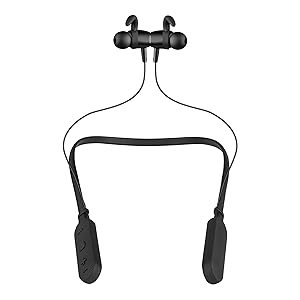 Nu Republic Rebop Black Edition-in Ear Bluetooth Neckband with Vibration Notification, 15 Hours Battery Life