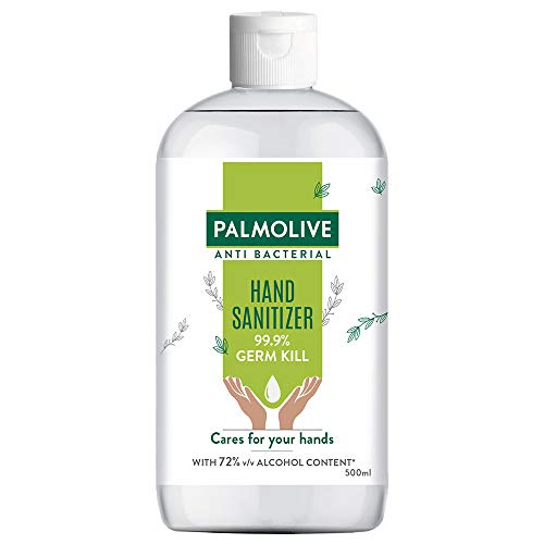 Palmolive Antibacterial Hand Sanitizer, 72% Alcohol Based Sanitizer, Kills Germs Instantly, Non Sticky, Gentle on Hands, 500ml