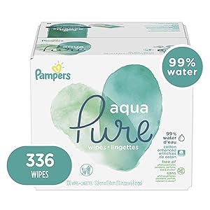 Pampers Aqua Pure 6X Pop-Top Sensitive Water Baby Wipes, 336 Count