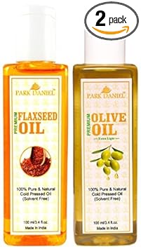 Park Daniel Premium Flaxseed oil and Olive oil combo of 2 bottles of 100 ml (200ml)