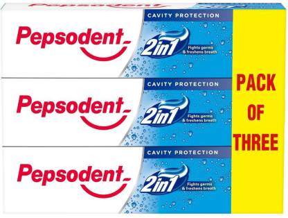 Pepsodent Cavity Protection 2 in 1 Toothpaste  (450 g, Pack of 3)