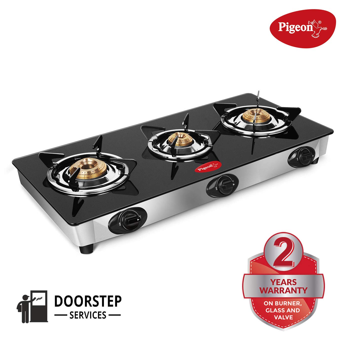Pigeon by Stovekraft Favourite 3 Burner Line Cook Top Stove at Rs.2199 - Amazon