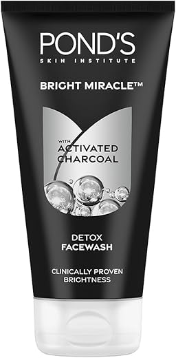 Ponds Bright Miracle Detox Facewash | 10X Power of Activated Charcoal 150gm