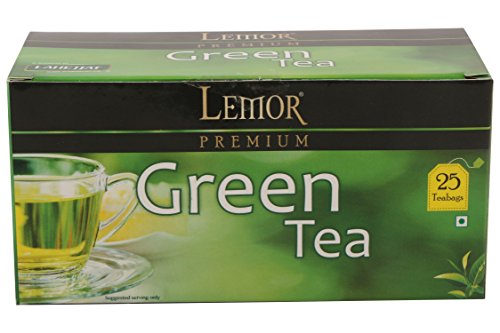 Premium Green Tea Bags by LEMOR (Pure, 25 Tea Bags Box) | Green Tea for Weight Loss | Green Tea for Glowing Skin