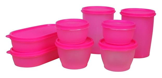 Princeware Modular Plastic Container Set, 8-Pieces, Pink Rs.223 - Amazon