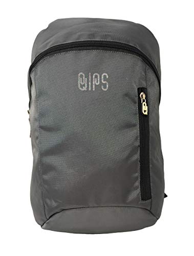 QIPS 12.5 Ltrs 16 Inch Multi Purpose Casual Backpack Daypack with YKK Zipper, Grey