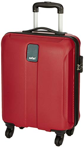 Safari Thorium Sharp Antiscratch 55 Cms Polycarbonate Red Cabin 4 wheels Hard Suitcase