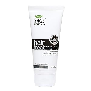 Sage Herbal Hair Treatment Conditioner With Olive & Avocado Oil, Control Hairfall & Dandruf, Soft & Smooth Hair, (90ml)- Pack of 1