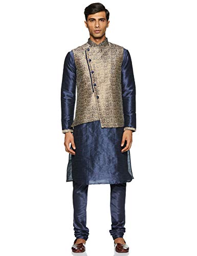 Sanwara Men's Achkan Kurta Pyjama with Waist Coat