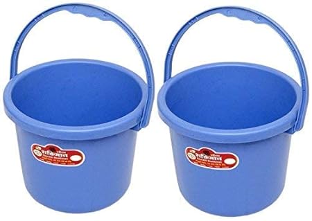 Saurabh Shaktiman Unbreakable Plastic Bucket 5 litres (Orange)- Set of 2