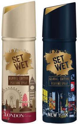 Set Wet Global Edition London Luxury and New York Nights Perfume Body Spray - For Men  (240 ml, Pack of 2)