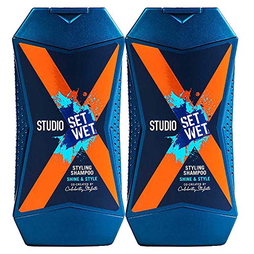 Set Wet Studio X Styling Shampoo For Men - Shine & Style 180 ml (Pack of 2)