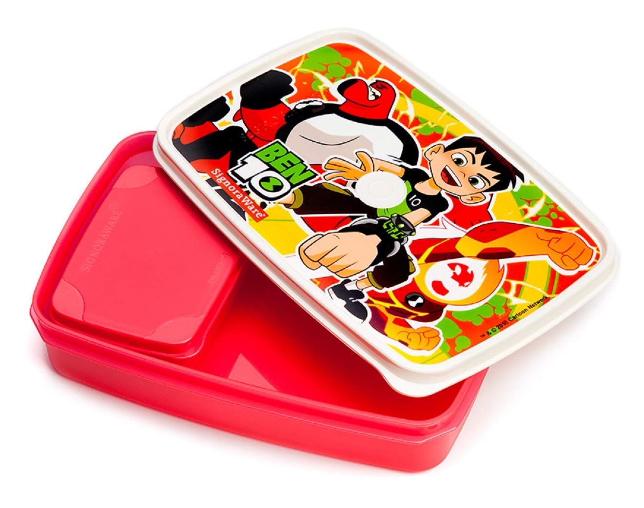 Signoraware Easy Lunch Box (Ben10 Orange), 150ml+850ml, Set of 2, Red