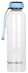Signoraware Marine Borosilicate Glass Bottle, 550ml, Blue
