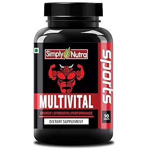 Simply Nutra Multivital MultiVitamin Sports with 60+ Nutrients - 90 Tablets (Vitamins, Minerals & Amino Acids) & Probiotics