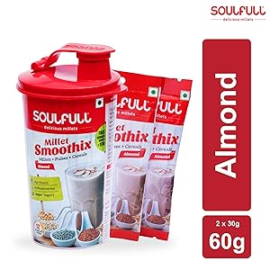 Soulfull Millet Smoothix- Almond Protein Drink, 2 Sachets| Free Shaker Rs.157 - Amazon