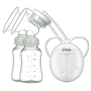 Syga Breast Pump Electric Double Breastpumps Storage Bottle
