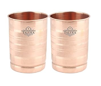 Taluka Pure Copper Glass Tumbler, Set of 2, 300 ML Rs.425 - Amazon