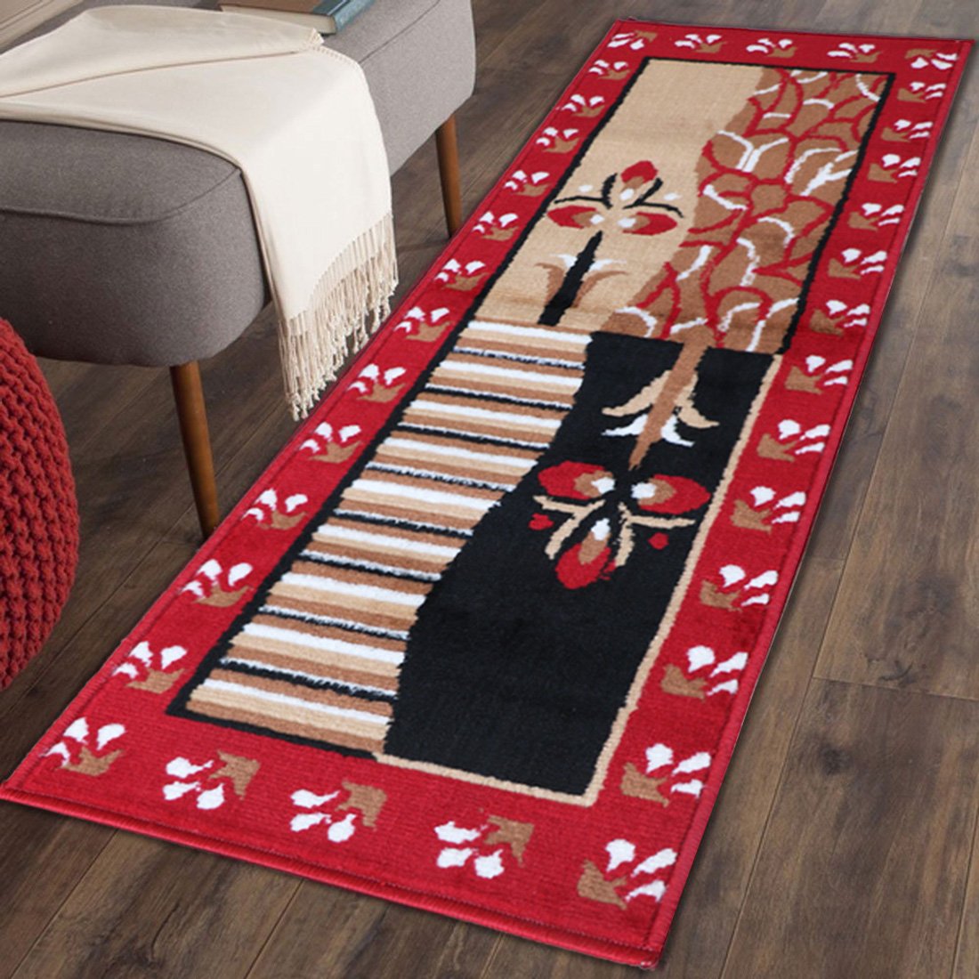 The Home Talk Traditional design bedside runner/ rug/ passage rug, 50 x 150 CM at Rs.299