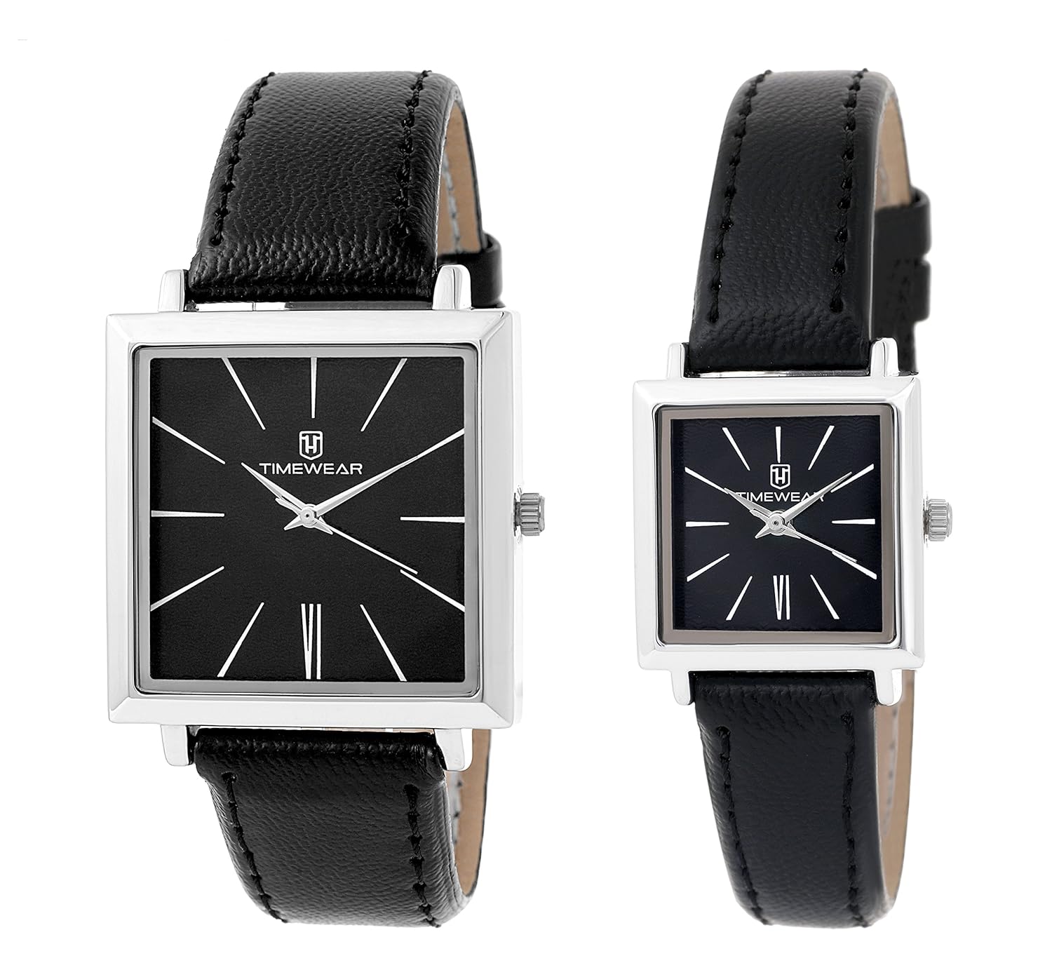 TIMEWEAR Analogue Unisex Watch (Black Dial Black Colored Strap) (Pack of 2)