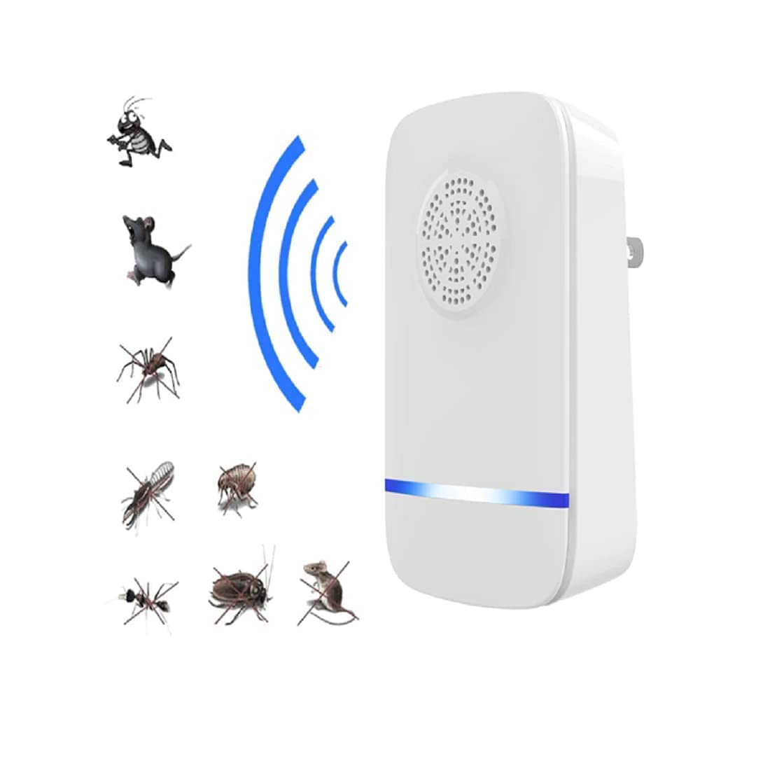 Ultrasonic Pest Repeller, Silent Electronic Pest Repellent Plug in Indoor Pest Control, Insect Mosquito Killer Machine