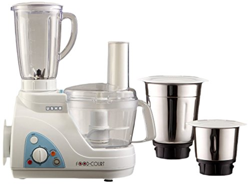 Usha Food Processor (2663) 600-Watt with 3 Jars (White)