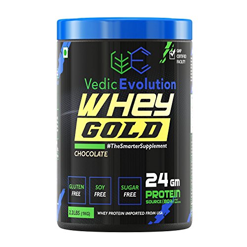 Vedic Evolution 100% Whey Protein Gold Xtreme- 1 Kg (33 Servings, Chocolate)