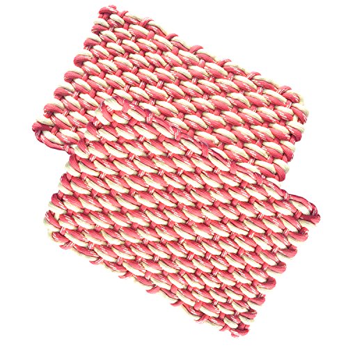 Warmland Premium Solid 2 Piece Polycotton Mat Set - 14"x21", Red