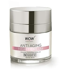 WOW Anti Aging No Parabens and Mineral Oil Night Cream, 50ml