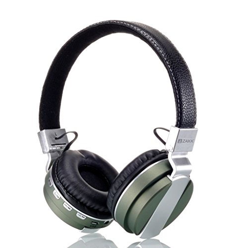 Zakk Hunter Wireless Bluetooth Headphones with Mic (Green)