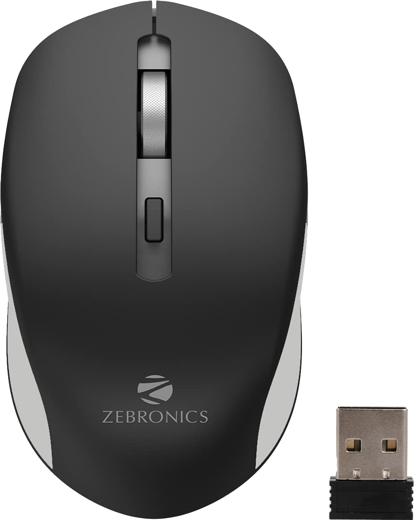ZEBRONICS ZEB-JAGUAR Wireless Mouse, 2.4GHz with USB Nano Receiver