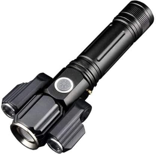 CARE 4 USB Rechargeable Long Range Torch LED Flashlight, Searchlight for Emeregency and Outdoor Use (539_3Head_Metal_Torch)1000 Lumen