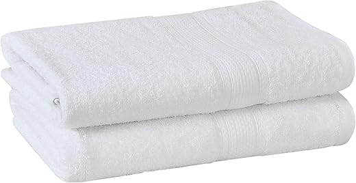 FRESH FROM LOOM 500 GSM High Water Absorber Quick Dry Towels | 100% Pure Cotton | Bath Towel Set for Men &amp; Women | Hypoallergenic | Ultra-Premium Soft &amp; Skin Friendly | (27 x 54 Inch | White) 2pc
