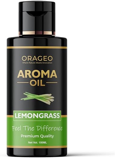 ORAGEO Premium Indian Lemongrass Diffuser Oil - 100 ML | Undiluted Fragrance Oil | Aroma Oil For Home &amp; Office Fragrance | Strong &amp; Long-Lasting Aroma Oil | Indian Lemongrass - 100 ML