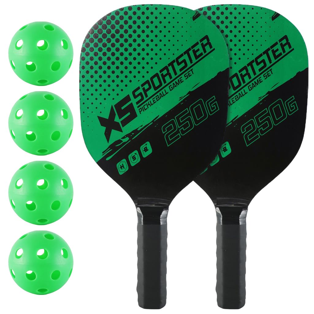 Proberos® Pickleball Paddles Kit with 4 Balls &amp; Portable Bag, Pickleball Racket for Kids Adults Outdoor Family Game Kit Gift for Boys Girls