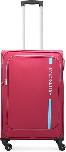 Aristocrat Polyester Hybrid Spinner Suitcase Dasher 4W STR 68 RED, Medium, 43 Cm