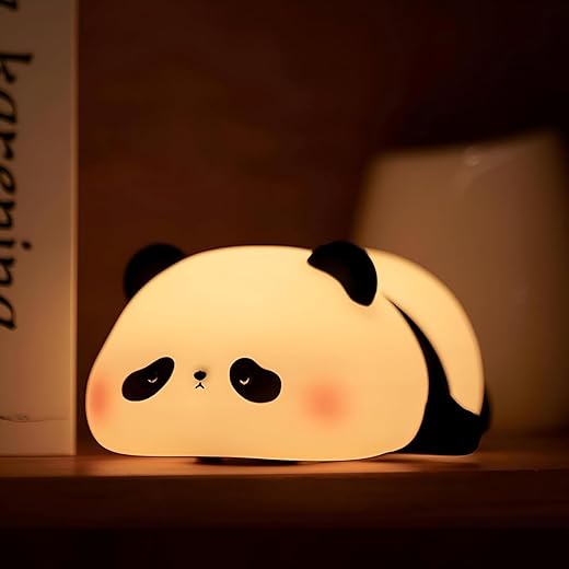 Desidiya® Lying Panda Night Light - Soft Silicone Color-Changing LED Touch Lamp with Timer for Bedroom &amp; Office