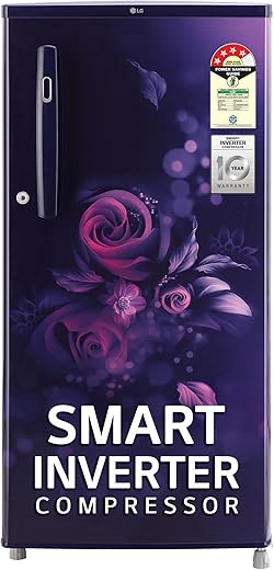 LG 185 L, 4 Star, Smart Inverter, Direct-Cool Single Door Refrigerator (GL-B199OBEY, Blue Euphoria, Smart Connect &amp; Fast Ice Making)