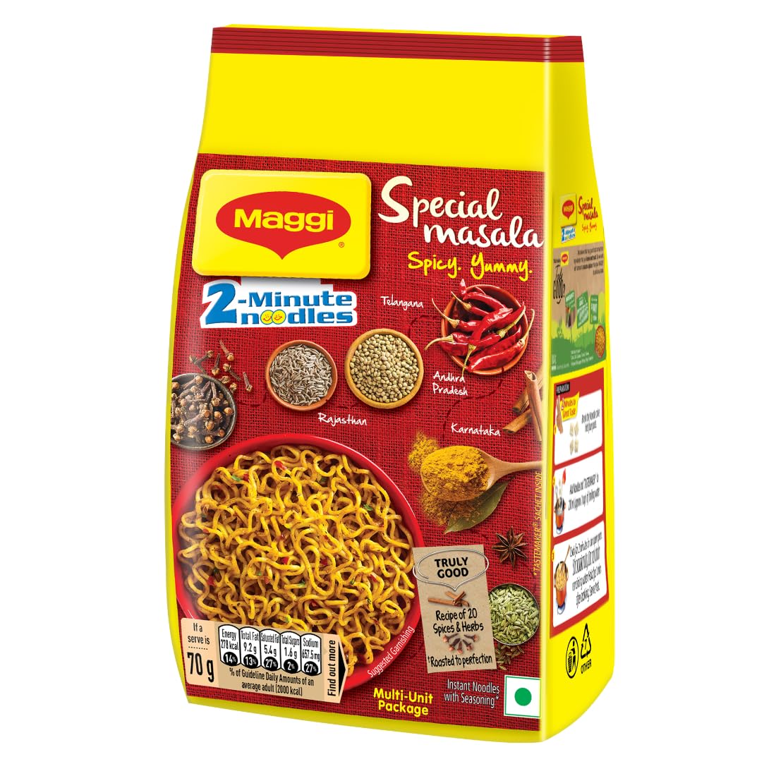 Maggi 2-Minute Special Masala Instant Noodles 840 g  (Vegetarian, Pack of 12)