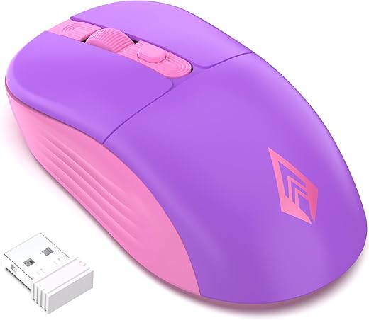 Archer Tech Lab Wireless Mouse,2.4GHz USB Nano Receiver, 3 DPI (800/1200/1600), Ergonomic Lightweight Design 55g,10M Range, Plug &amp; Play, 2 Million Clicks, for Windows PC/Laptop (Precision 100-Purple)