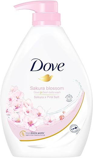 Dove Refreshing Sakura Blossom Body Wash with Himalaya Pink Salt for Replenished Skin, 1L
